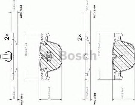 BOSCH F 03B 150 104 - Тормозные колодки, дисковые, комплект autospares.lv