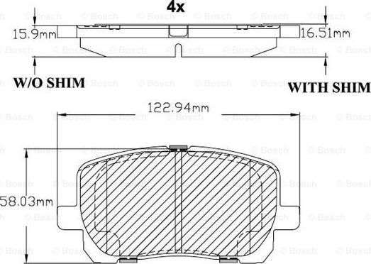 BOSCH F 03B 150 105 - Тормозные колодки, дисковые, комплект autospares.lv