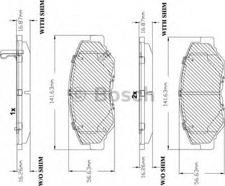 BOSCH F 03B 150 103 - Тормозные колодки, дисковые, комплект autospares.lv