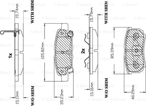 BOSCH F 03B 150 139 - Тормозные колодки, дисковые, комплект autospares.lv
