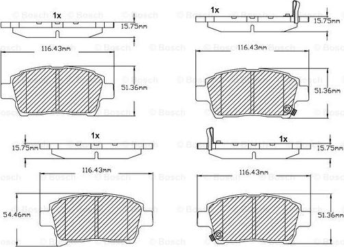 BOSCH F 03B 150 126 - Тормозные колодки, дисковые, комплект autospares.lv