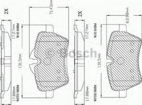 BOSCH F 03B 150 390 - Тормозные колодки, дисковые, комплект autospares.lv