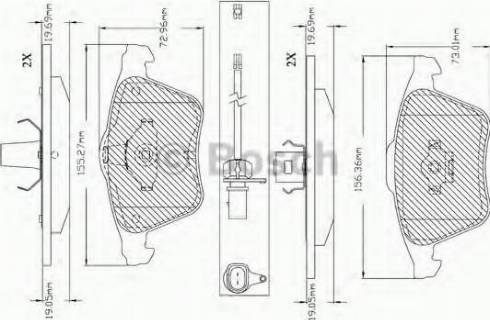 BOSCH F 03B 150 365 - Тормозные колодки, дисковые, комплект autospares.lv