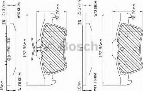 BOSCH F 03B 150 360 - Тормозные колодки, дисковые, комплект autospares.lv