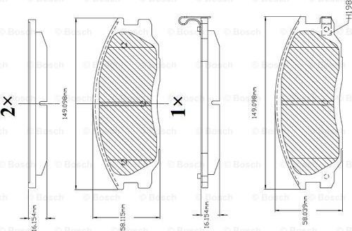 BOSCH F 03B 150 304 - Тормозные колодки, дисковые, комплект autospares.lv