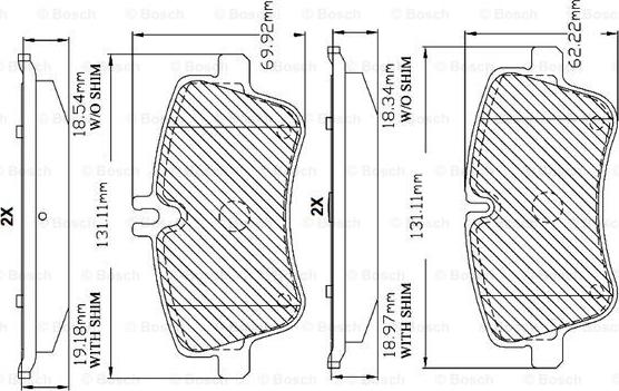 BOSCH F 03B 150 306 - Тормозные колодки, дисковые, комплект autospares.lv