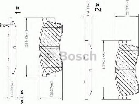 BOSCH F 03B 150 310 - Тормозные колодки, дисковые, комплект autospares.lv