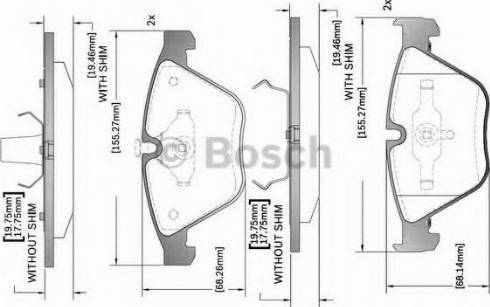 BOSCH F 03B 150 317 - Тормозные колодки, дисковые, комплект autospares.lv