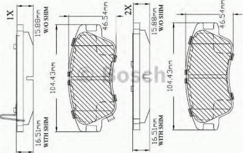 BOSCH F 03B 150 371 - Тормозные колодки, дисковые, комплект autospares.lv