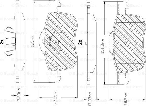 BOSCH F 03B 150 290 - Тормозные колодки, дисковые, комплект autospares.lv