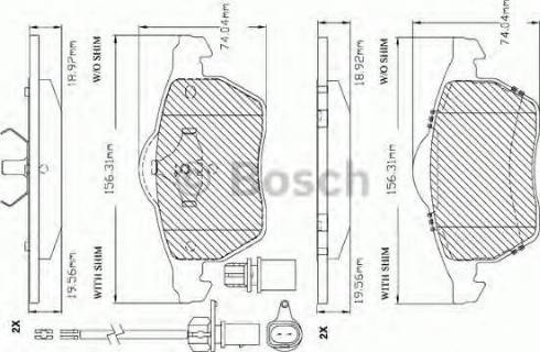 BOSCH F 03B 150 297 - Тормозные колодки, дисковые, комплект autospares.lv