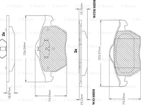 BOSCH F 03B 150 241 - Тормозные колодки, дисковые, комплект autospares.lv