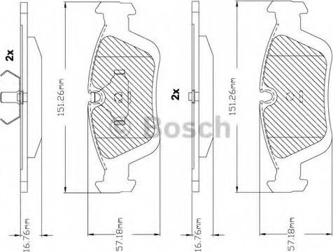 BOSCH F 03B 150 243 - Тормозные колодки, дисковые, комплект autospares.lv