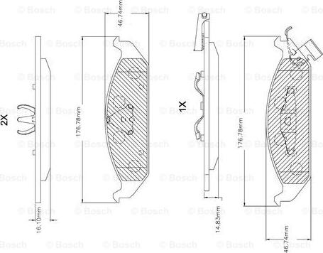 BOSCH F 03B 150 254 - Тормозные колодки, дисковые, комплект autospares.lv