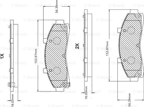 BOSCH F 03B 150 255 - Тормозные колодки, дисковые, комплект autospares.lv