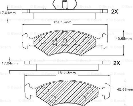 BOSCH F 03B 150 253 - Тормозные колодки, дисковые, комплект autospares.lv