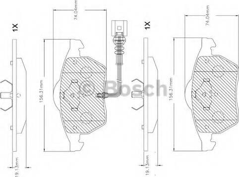 BOSCH F 03B 150 264 - Тормозные колодки, дисковые, комплект autospares.lv