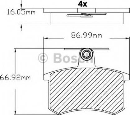 BOSCH F 03B 150 211 - Тормозные колодки, дисковые, комплект autospares.lv