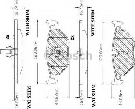 BOSCH F 03B 150 281 - Тормозные колодки, дисковые, комплект autospares.lv