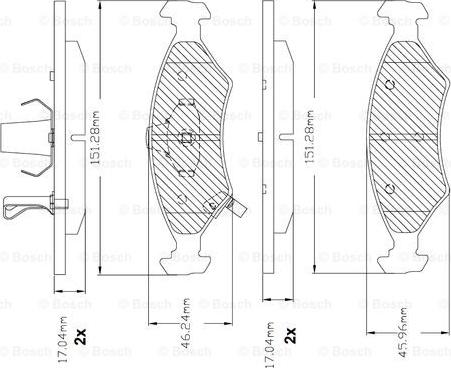 BOSCH F 03B 150 283 - Тормозные колодки, дисковые, комплект autospares.lv