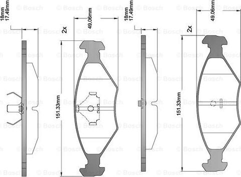 BOSCH F 03B 150 221 - Тормозные колодки, дисковые, комплект autospares.lv