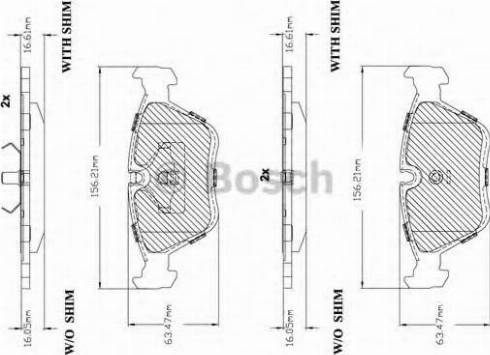 BOSCH F 03B 150 227 - Тормозные колодки, дисковые, комплект autospares.lv