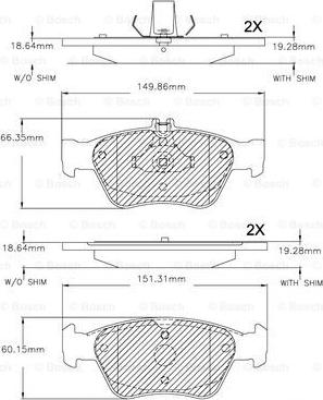 BOSCH F 03B 150 271 - Тормозные колодки, дисковые, комплект autospares.lv