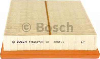 BOSCH F 026 400 519 - Воздушный фильтр, двигатель autospares.lv