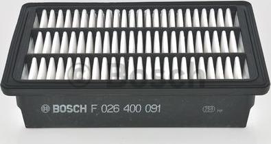 BOSCH F 026 400 091 - Воздушный фильтр, двигатель autospares.lv
