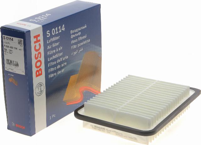 BOSCH F 026 400 114 - Воздушный фильтр, двигатель autospares.lv