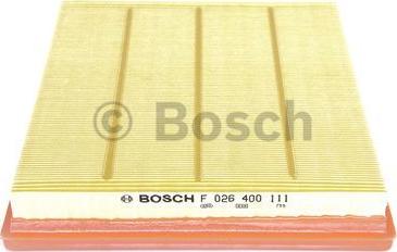 BOSCH F 026 400 111 - Воздушный фильтр, двигатель autospares.lv