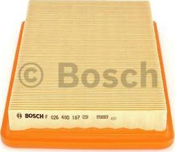 BOSCH F 026 400 187 - Воздушный фильтр, двигатель autospares.lv