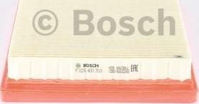 BOSCH F 026 400 358 - Воздушный фильтр, двигатель autospares.lv