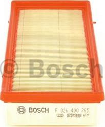 BOSCH F 026 400 265 - Воздушный фильтр, двигатель autospares.lv