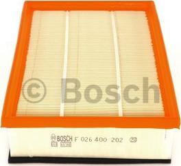 BOSCH F 026 400 202 - Воздушный фильтр, двигатель autospares.lv