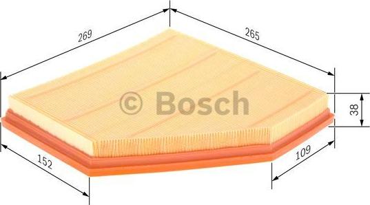 BOSCH F 026 400 270 - Воздушный фильтр, двигатель autospares.lv