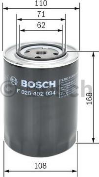 BOSCH F 026 402 034 - Топливный фильтр autospares.lv