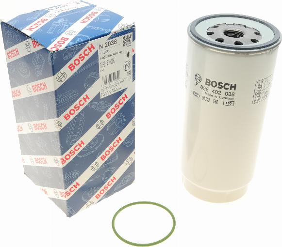 BOSCH F 026 402 038 - Топливный фильтр autospares.lv
