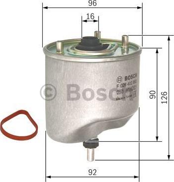 BOSCH F 026 402 862 - Топливный фильтр autospares.lv