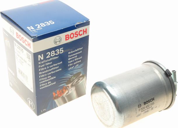 BOSCH F 026 402 835 - Топливный фильтр autospares.lv