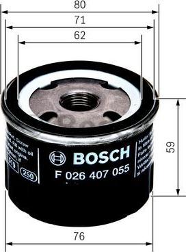 BOSCH F 026 407 055 - Масляный фильтр autospares.lv