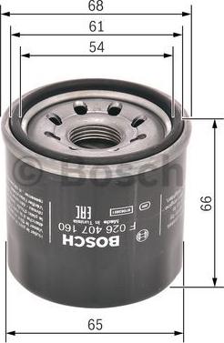 BOSCH F 026 407 160 - Масляный фильтр autospares.lv