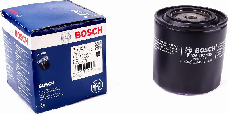 BOSCH F 026 407 136 - Масляный фильтр autospares.lv