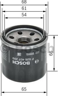 BOSCH F 026 407 209 - Масляный фильтр autospares.lv