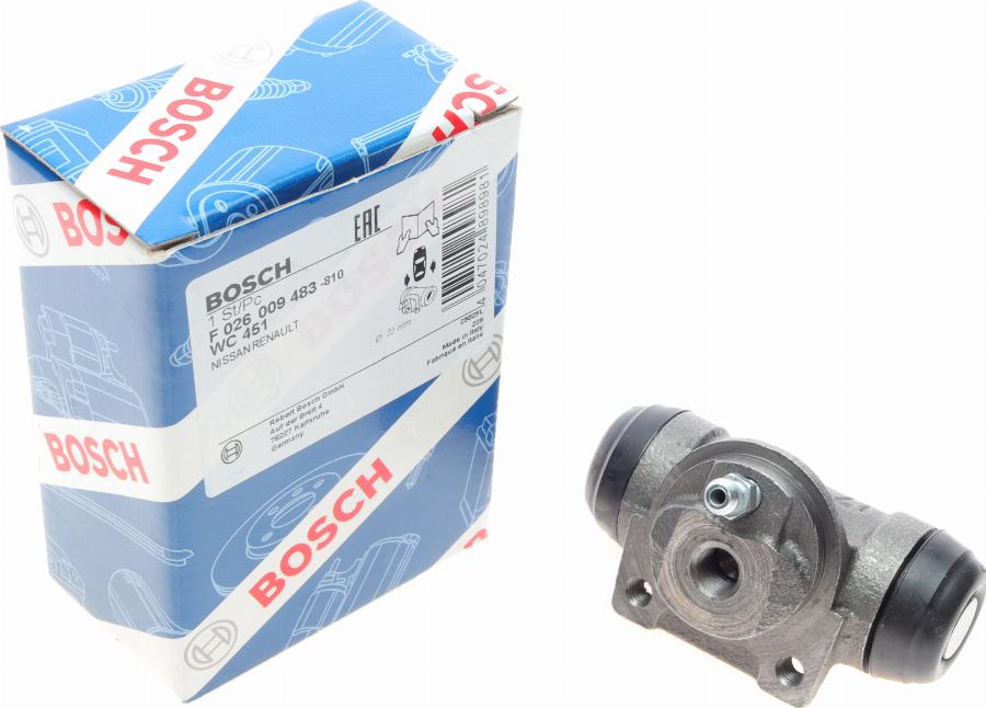 BOSCH F 026 009 483 - Колесный тормозной цилиндр autospares.lv