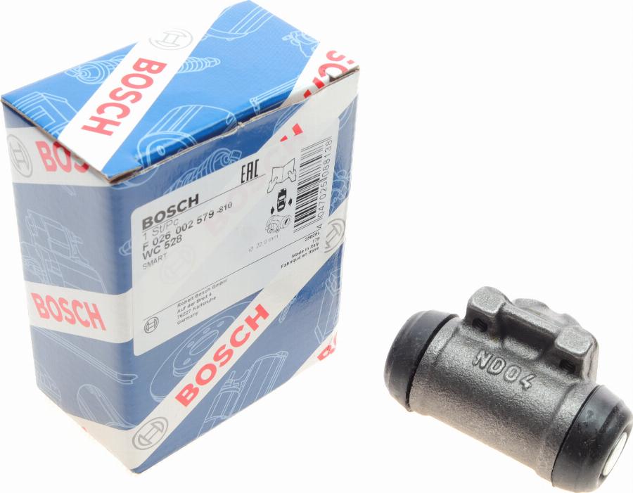 BOSCH F 026 002 579 - Колесный тормозной цилиндр autospares.lv