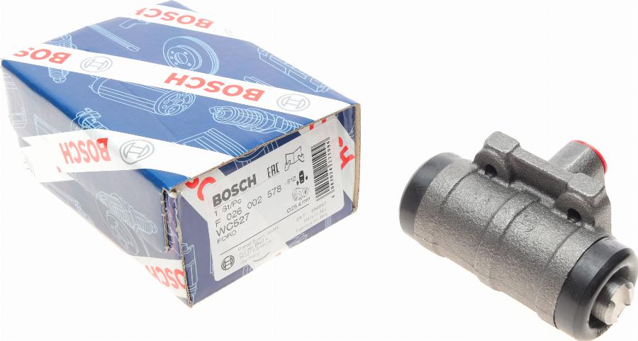 BOSCH F 026 002 578 - Колесный тормозной цилиндр autospares.lv