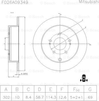 BOSCH F 026 A09 349 - Тормозной диск autospares.lv