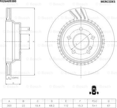 BOSCH F 026 A09 380 - Тормозной диск autospares.lv