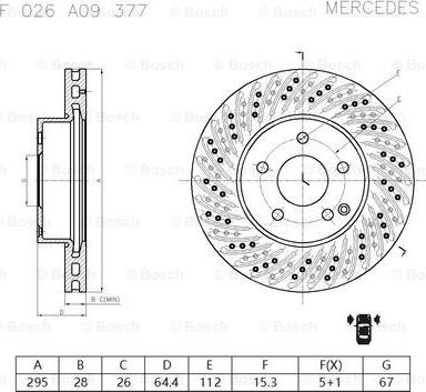BOSCH F 026 A09 377 - Тормозной диск autospares.lv